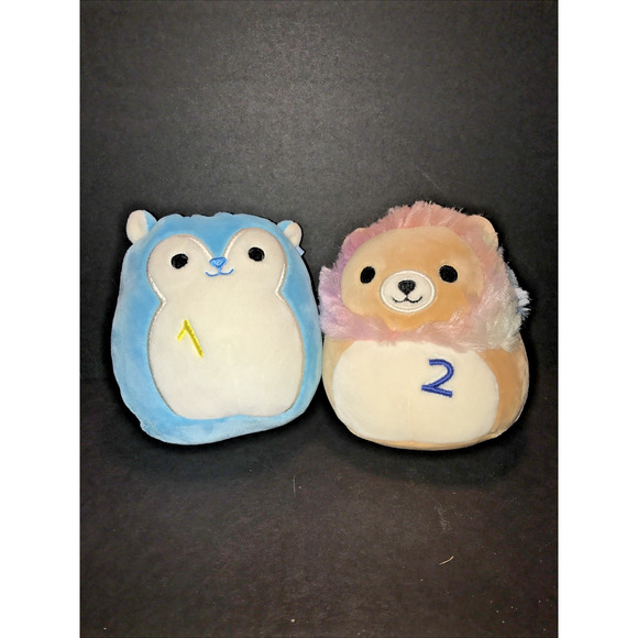 Squishmallow Count With Me Squirrel And Lion #1 and #2 Aldi Exclusive 4.5" - Picture 1 of 5